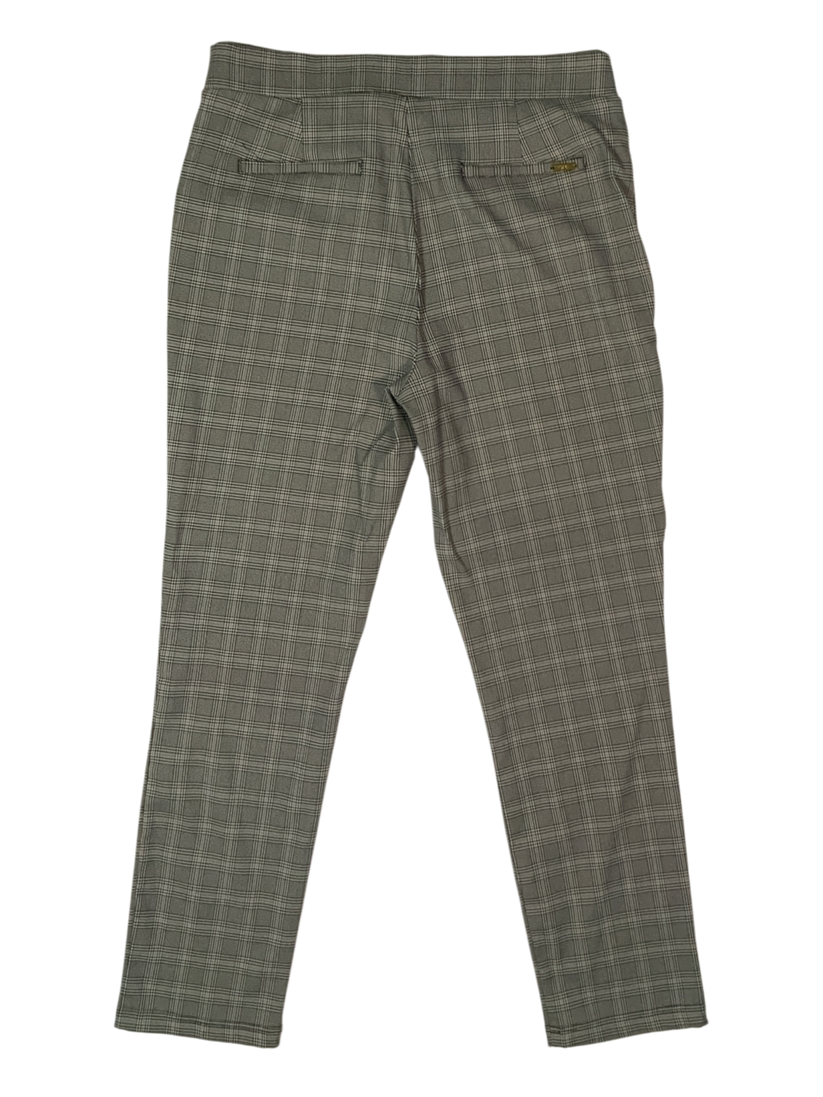 Calvin Klein Women’s Gray Plaid Stretch Slim-Leg Dress Pants Size 14