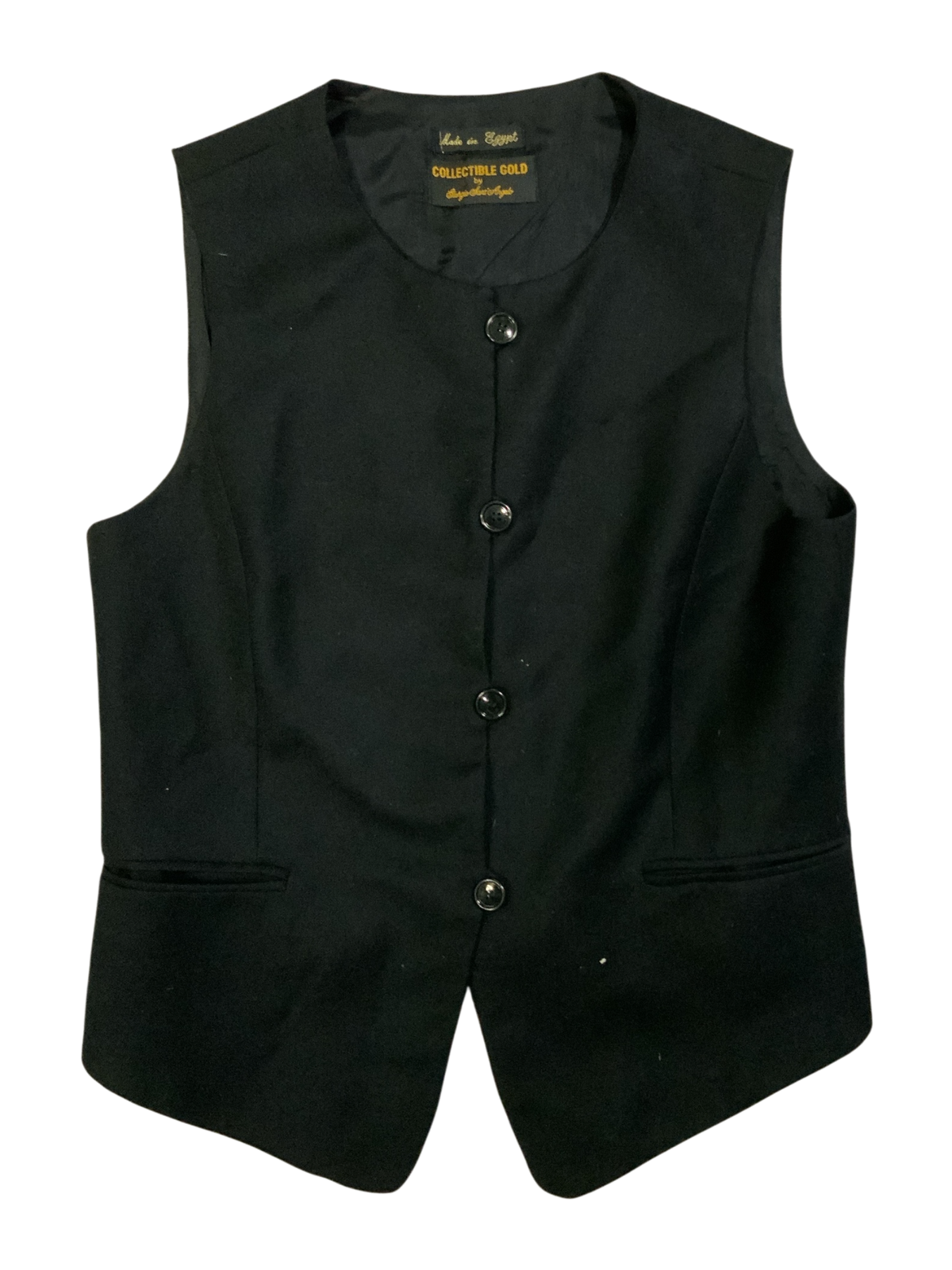 Collectible Gold Black Four Button Tailored Waistcoat Vest