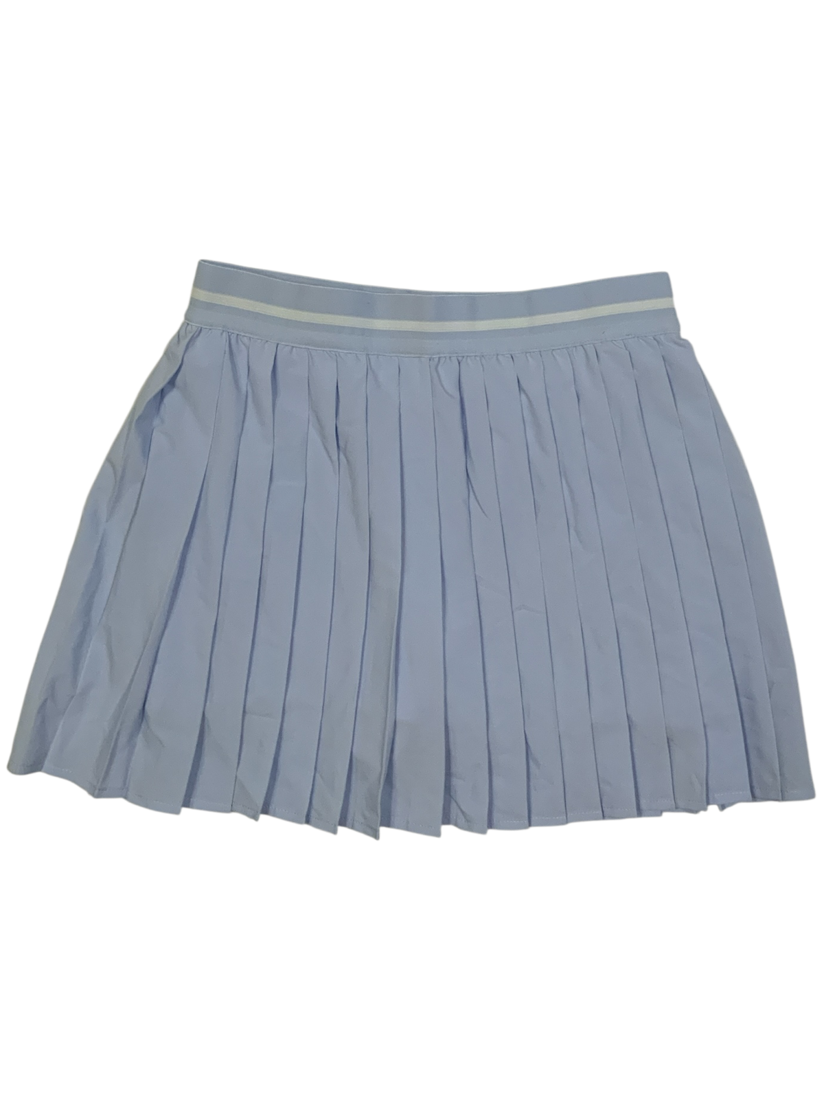 Land's End Light Blue Pleated Athletic Skirt with Striped Waistband Size S 6-8