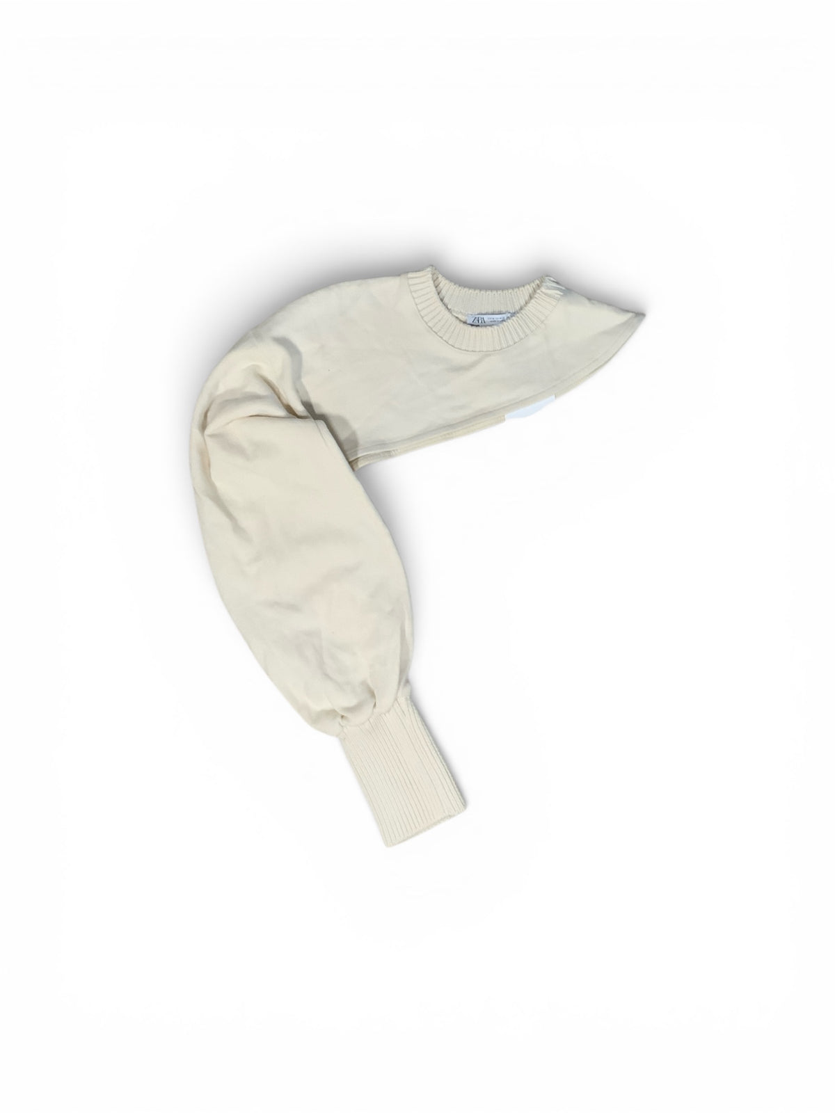 ZARA White One Sleeve Sweater Comfortable