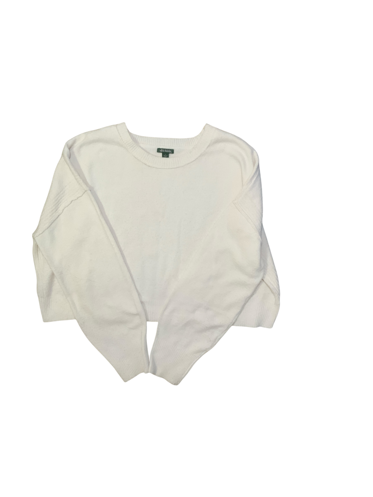 Wild Fable White Long Sleeve Cropped Sweater