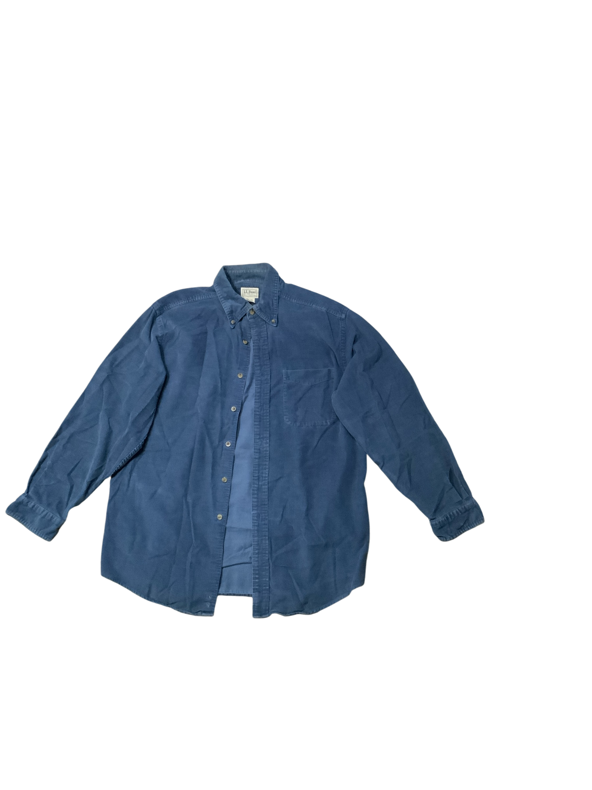 LL Bean Navy Blue Ribbed Textured Long Sleeve Top