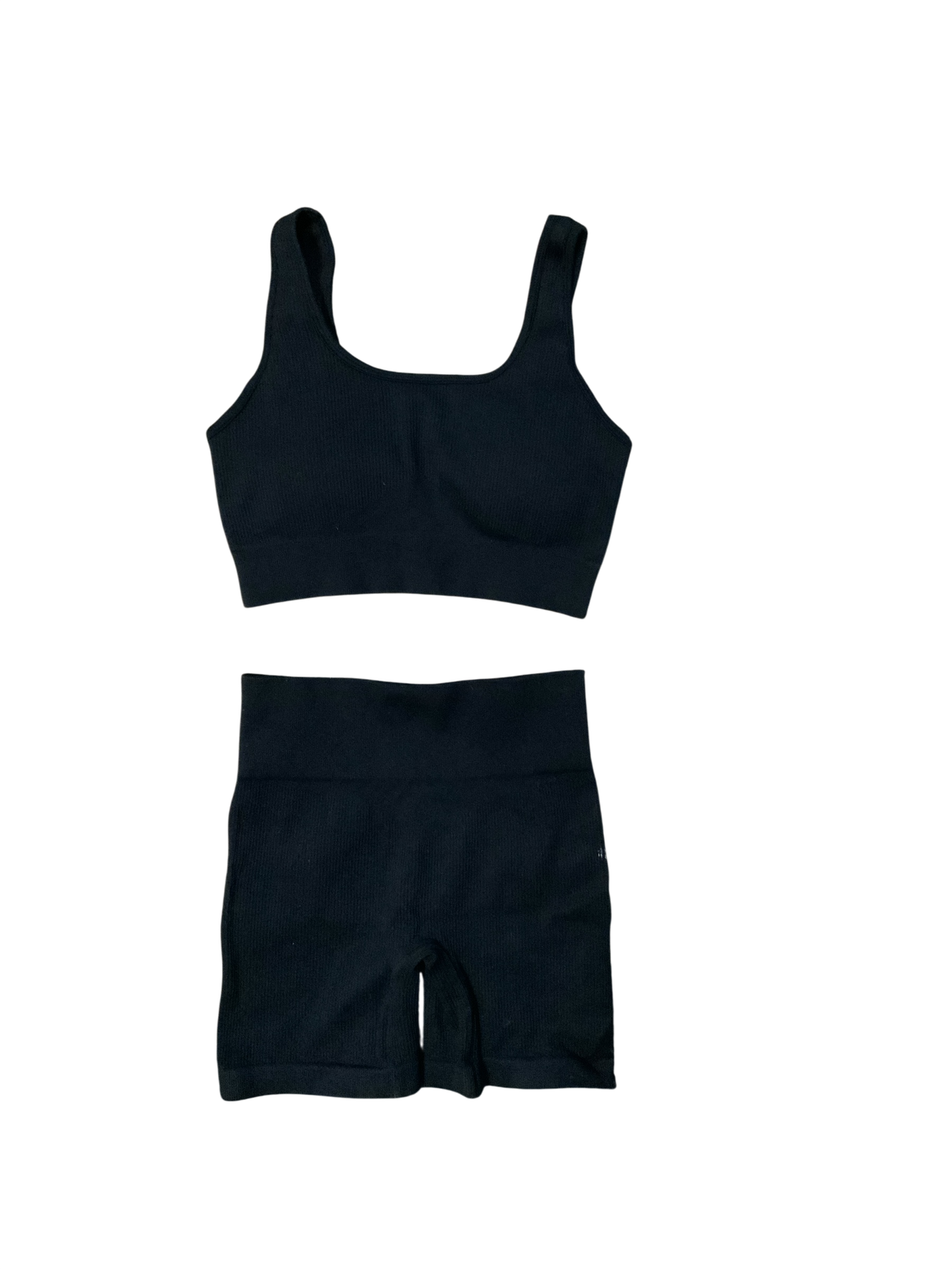 Black Athletic Sports Bra & Shorts Set
