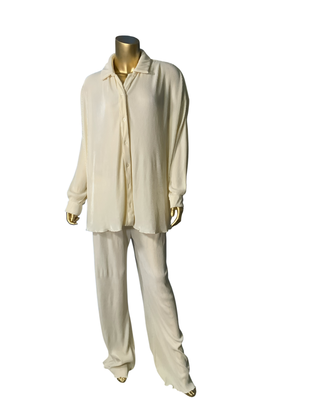 Forever21 Oversized Yellow Ribbed Knit Long Sleeve Top & Pants Set