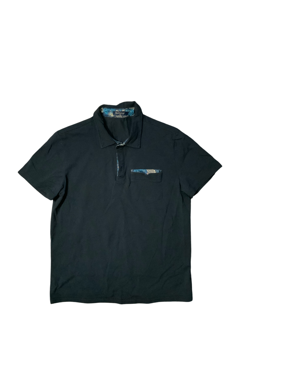 Enlision Black Collared Short Sleeve Top