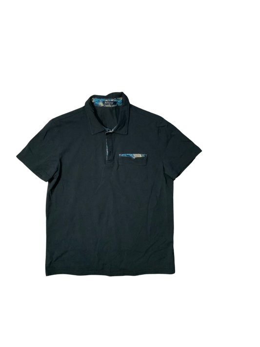 Enlision Black Collared Short Sleeve Top