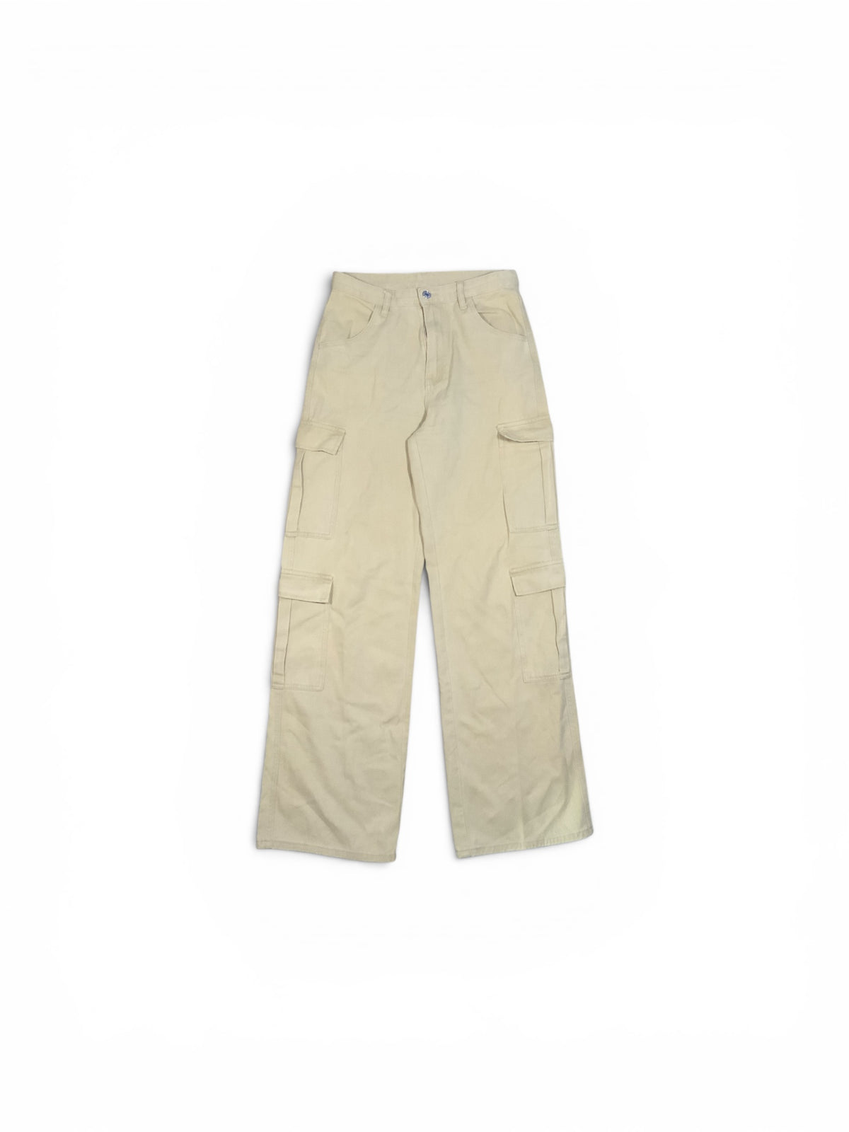 Flysun Women's Beige Cargo Fashion Jeans