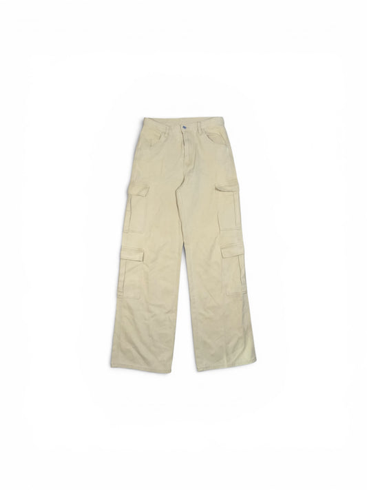 Flysun Women's Beige Cargo Fashion Jeans
