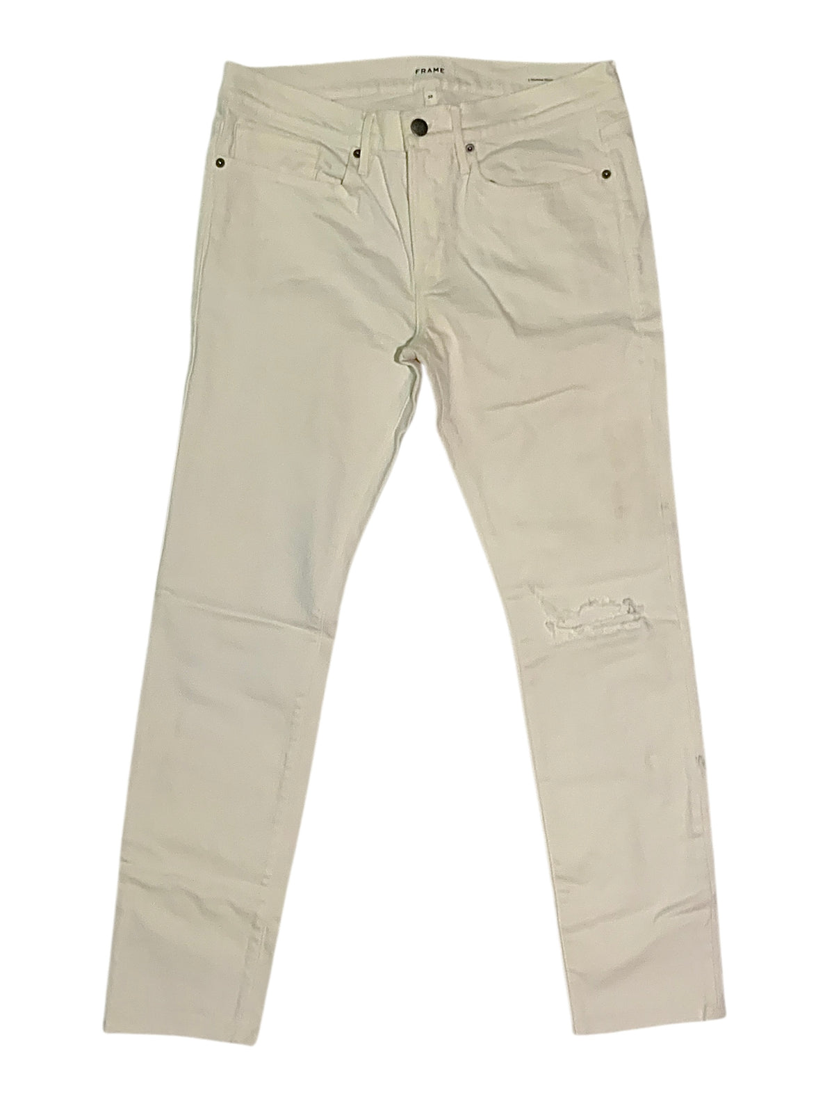 Frame L'Homme Skinny White Jeans