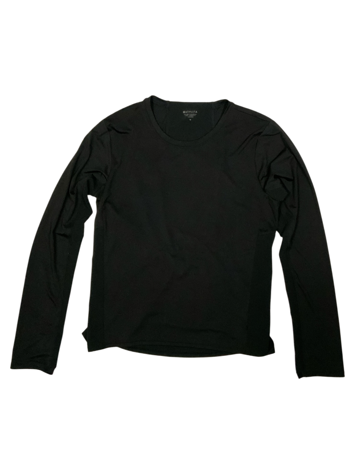 Athleta Women's Black Long Sleeve Crew Neck Performance Shirt Size M