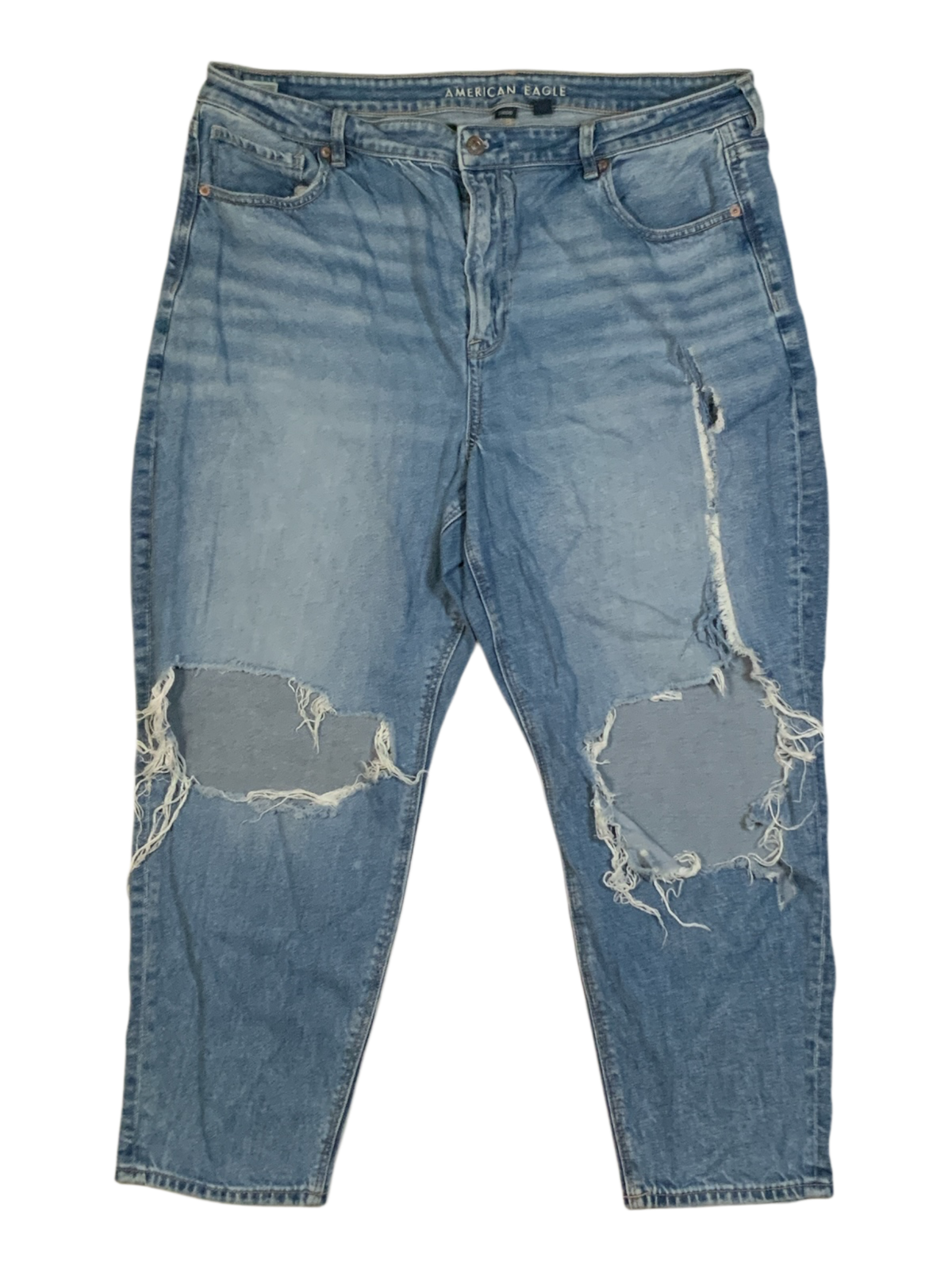 American Eagle Strigid High-Rise Distressed Straight Leg Jeans Size 20