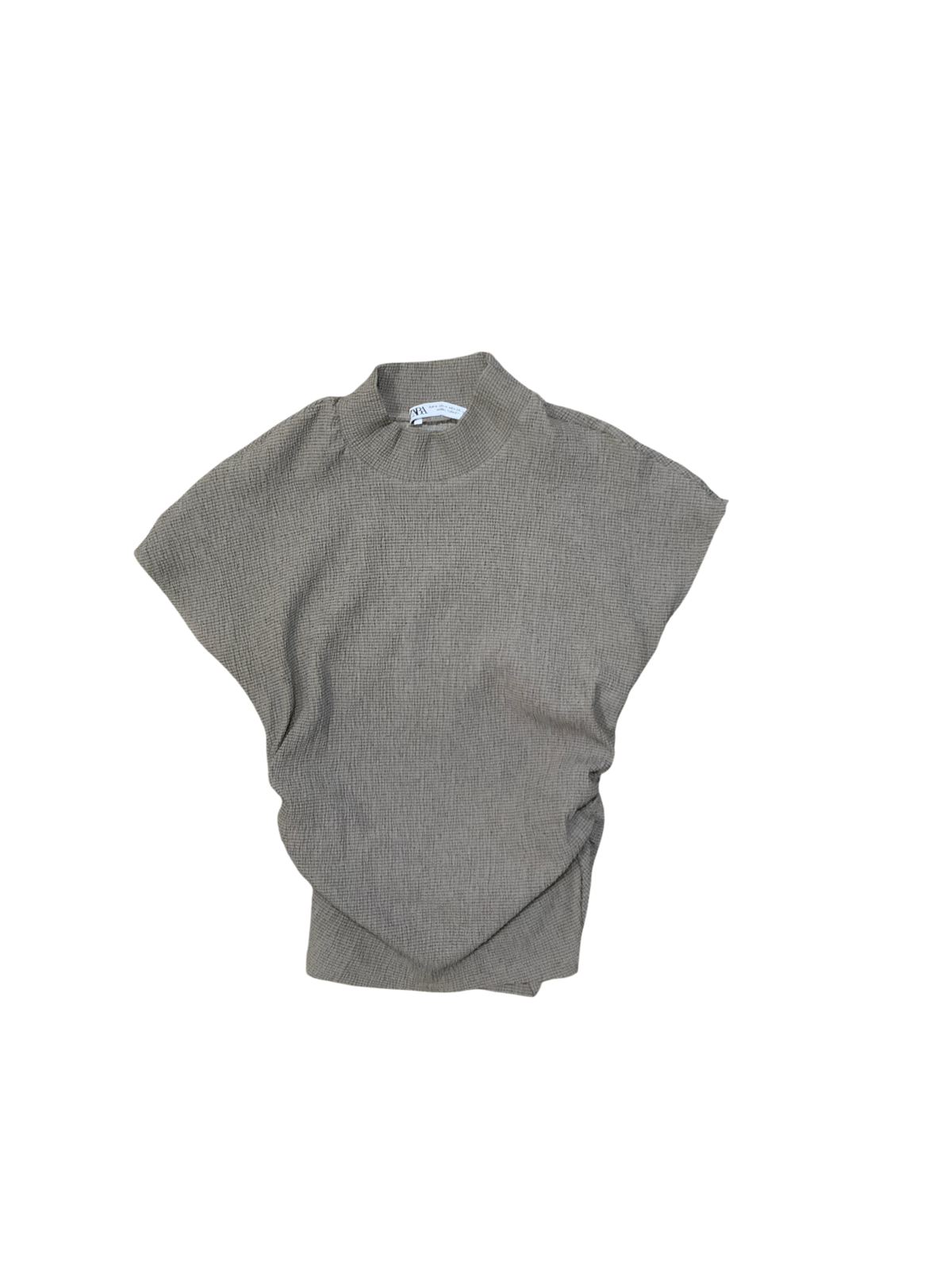 ZARA Grey Ribbed Mock Sweater Vest Top & Pants Set