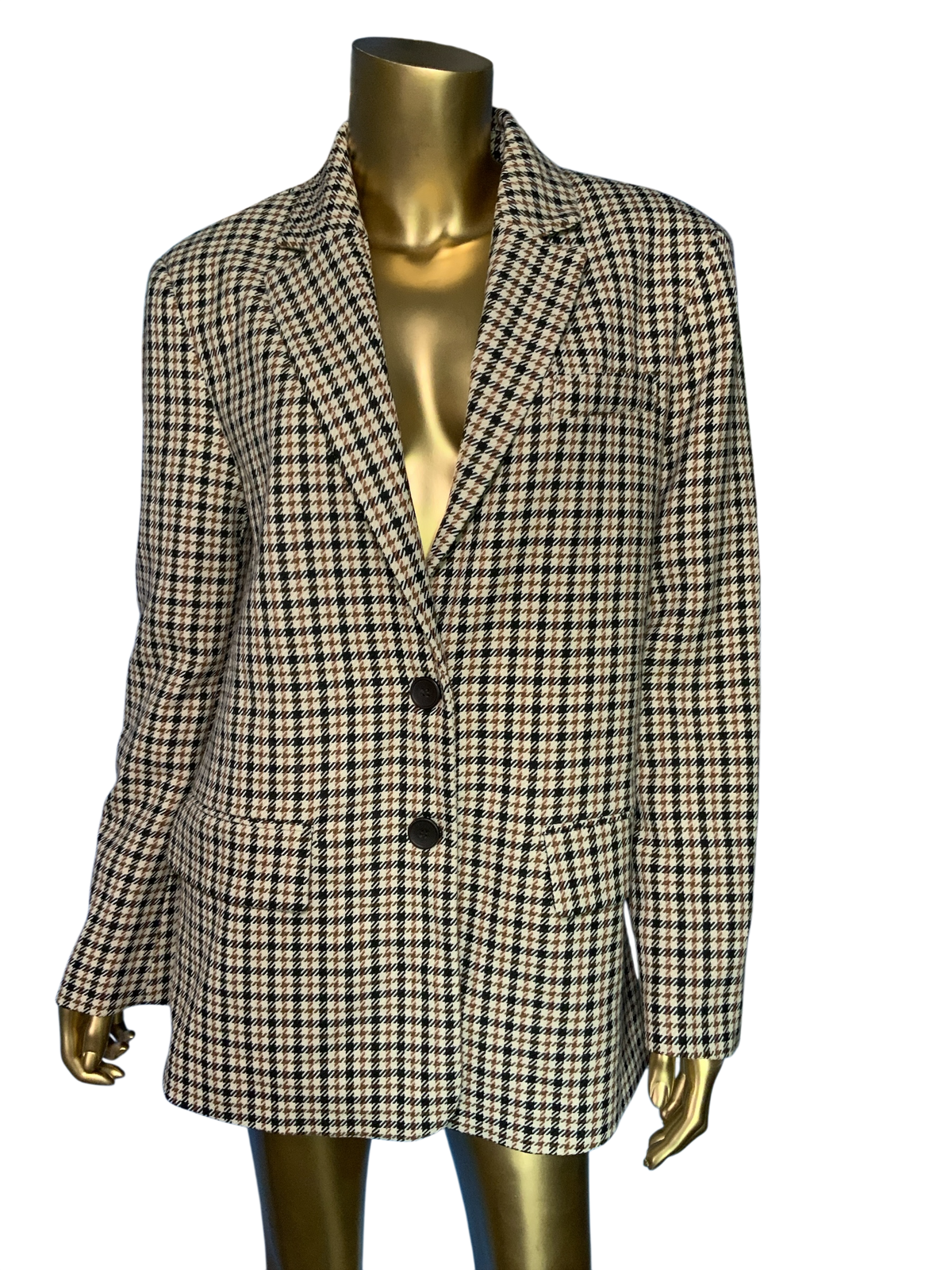 ZARA Crème Stripped Blazer Fitted