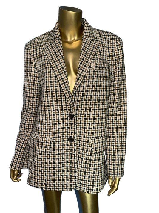 ZARA Crème Stripped Blazer Fitted