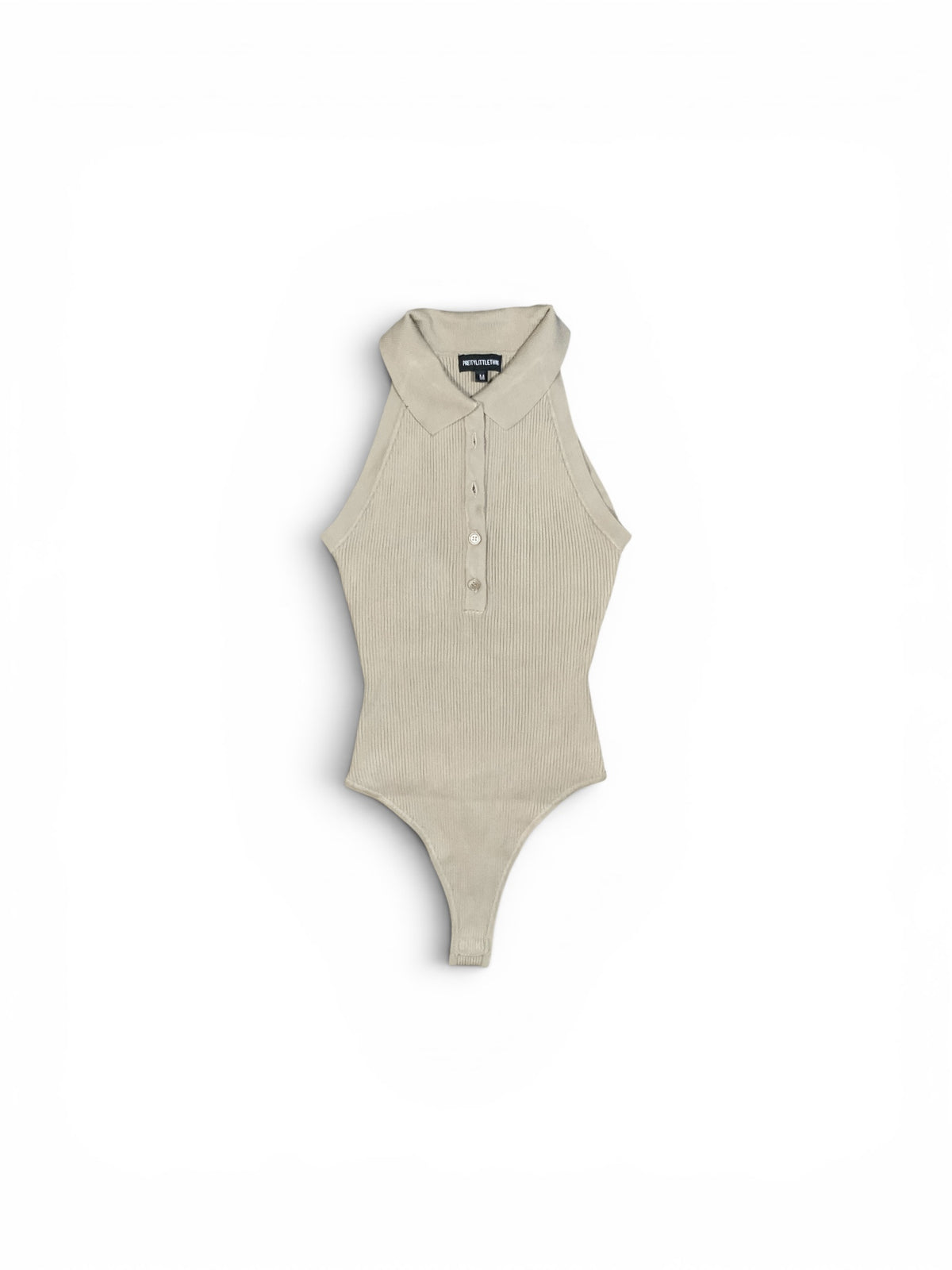 PrettyLittleThing Ribbed Polo Bodysuit