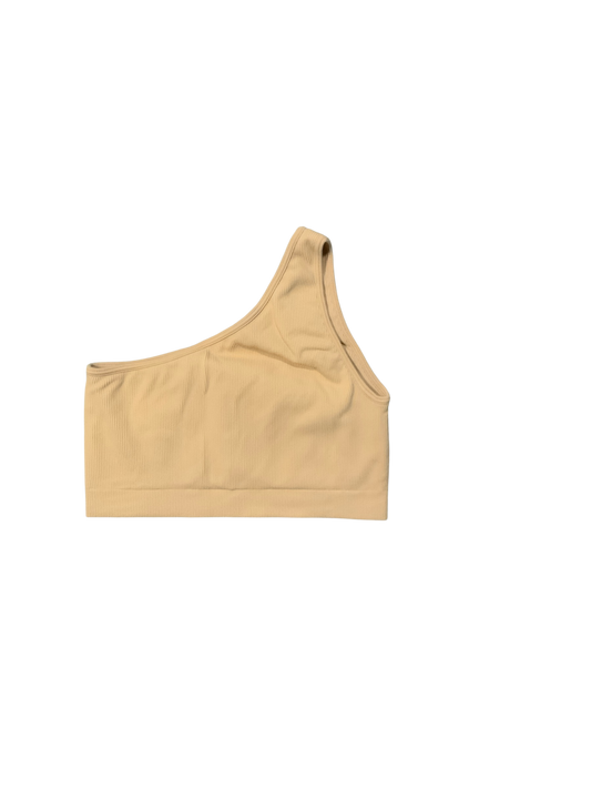 Sportneer Yellow Ribbed One Shoulder Sports Bra & Pants Set