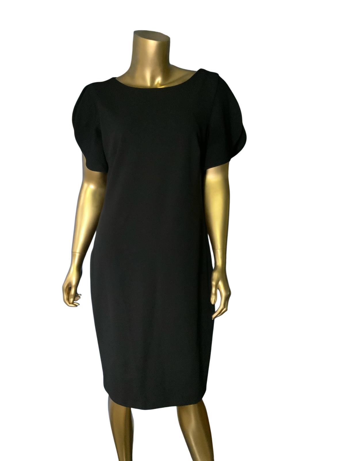 Calvin Klein Black Sleek Business Dress Capped Sleeves