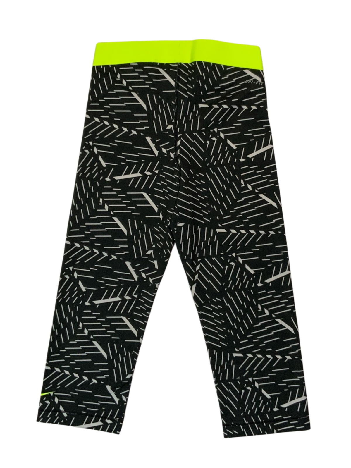 Nike Neon Yellow Waistband Capri Leggings