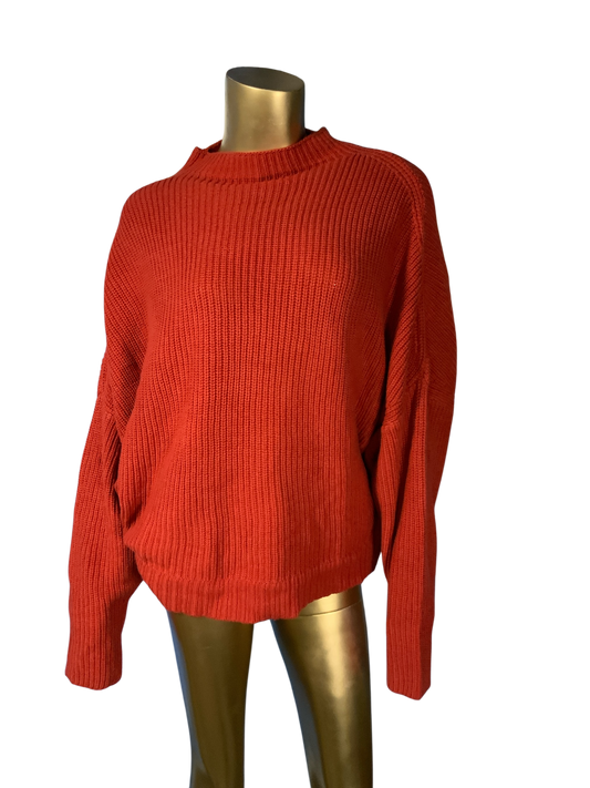 Carla Rockmore Collection Burgandy Knitted Long Sleeve Sweater