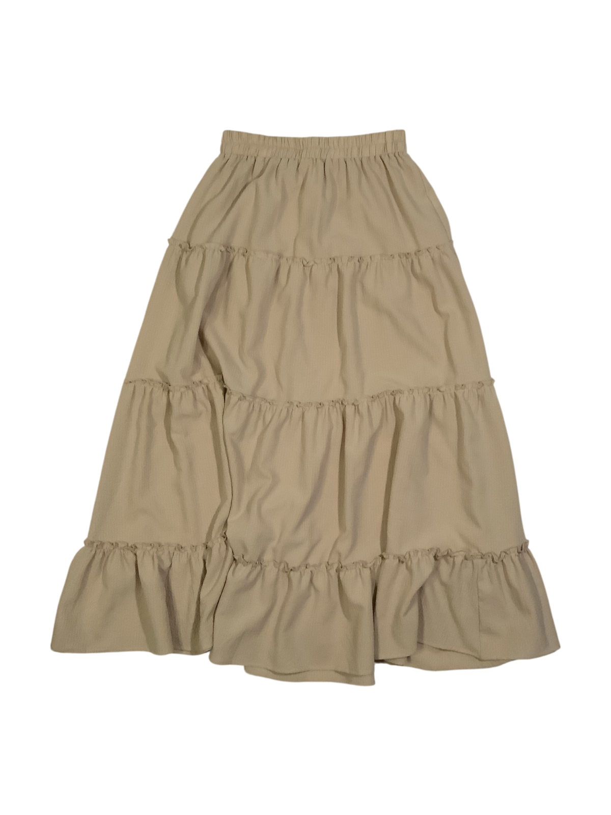Blu Pepper Tiered Ruffle A Line Khaki Skirt