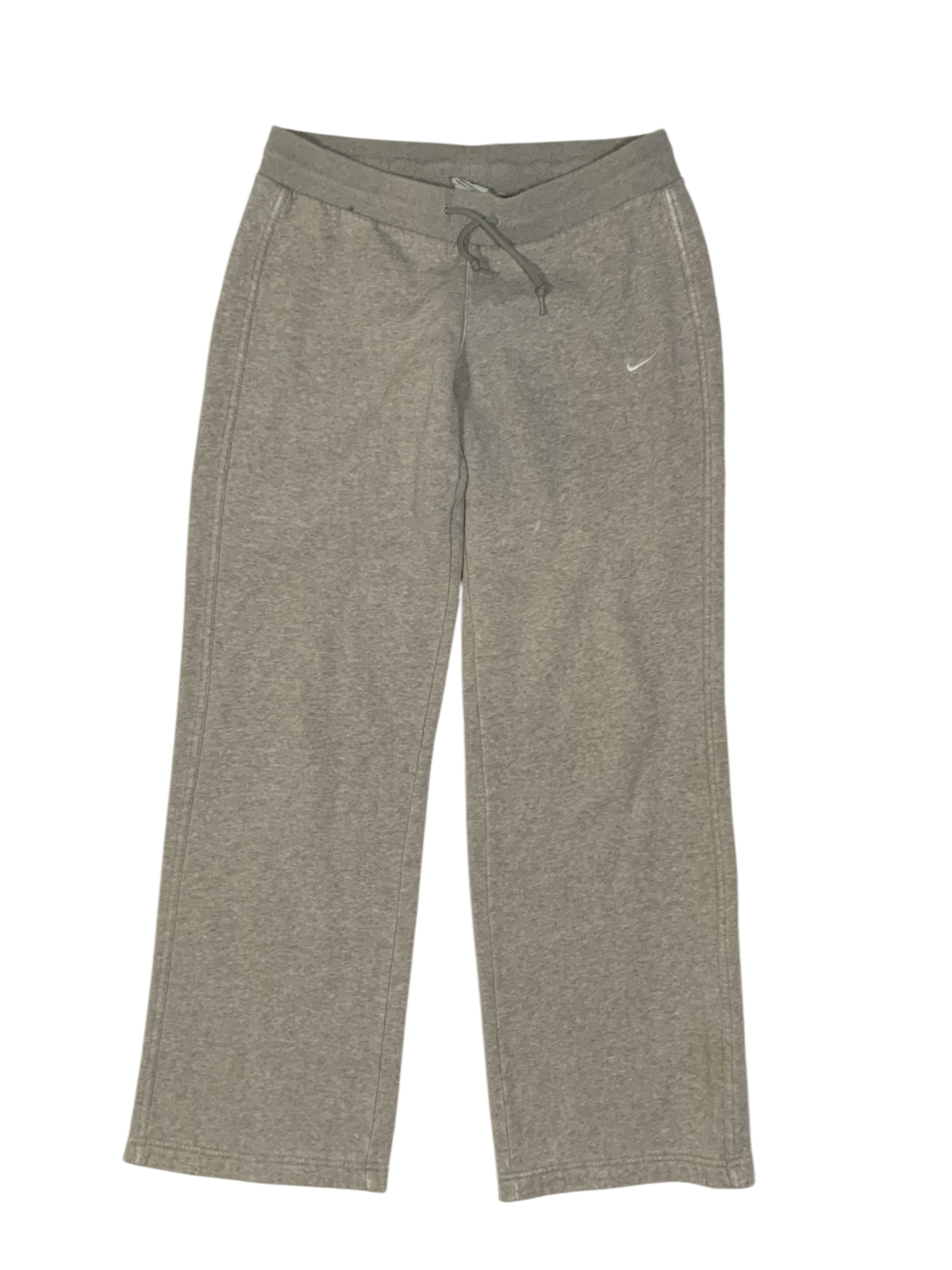 Nike Women's Gray Fleece Sweatpants With Drawstring and Logo Size S