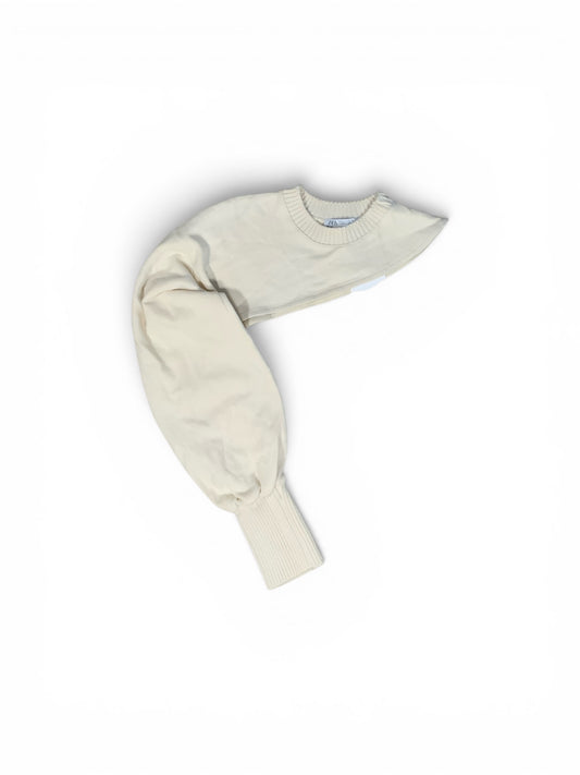 ZARA White One Sleeve Sweater Comfortable