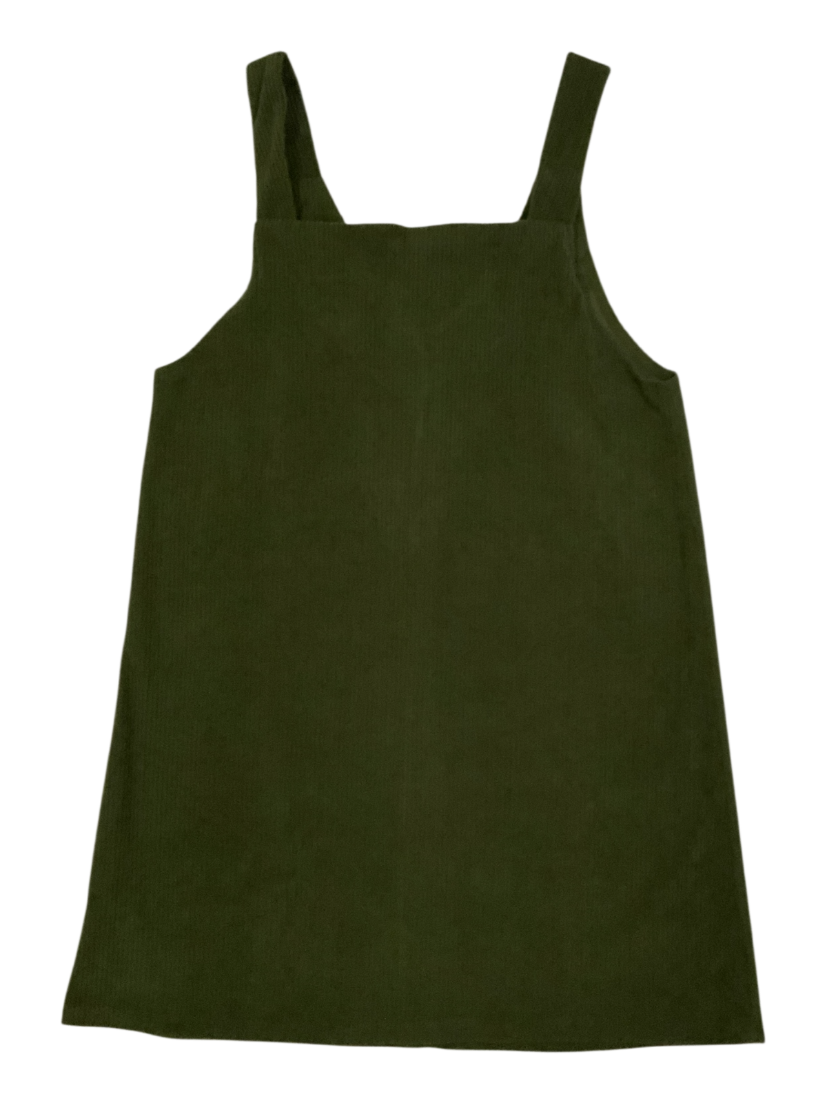 SHEIN Olive Green Corduroy Pinafore Overall Mini Dress