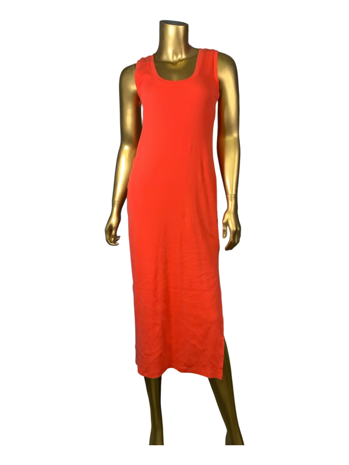 LOFT Sleeveless Scoop Neck Orange Maxi Dress