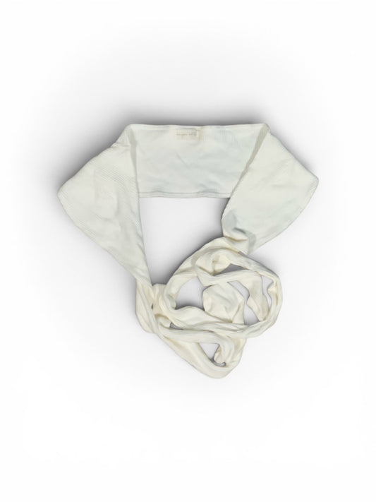White Ribbed Wrap Top