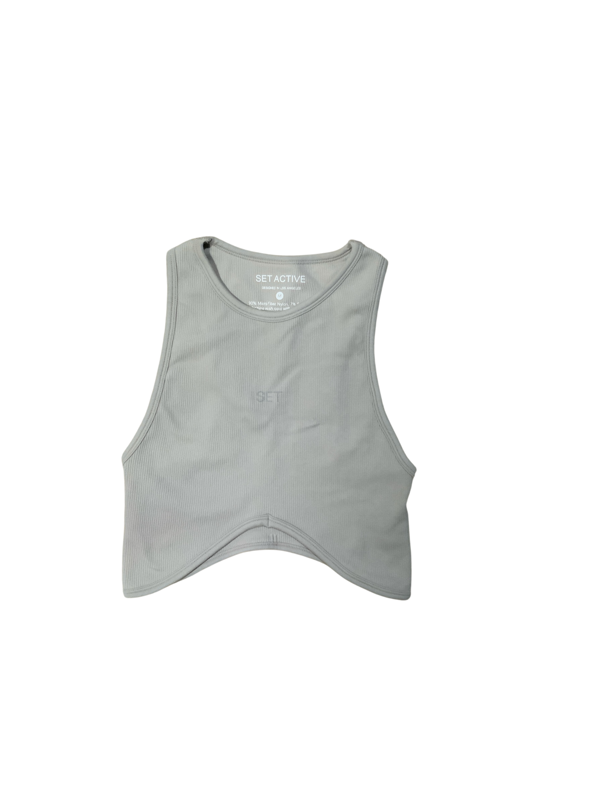 Set Active Grey Ribbed Sports Bra & Pants Set