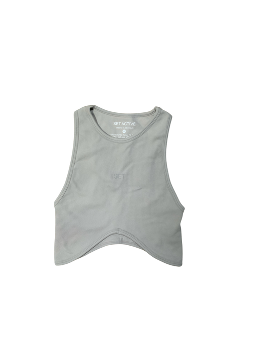 Set Active Grey Ribbed Sports Bra & Pants Set