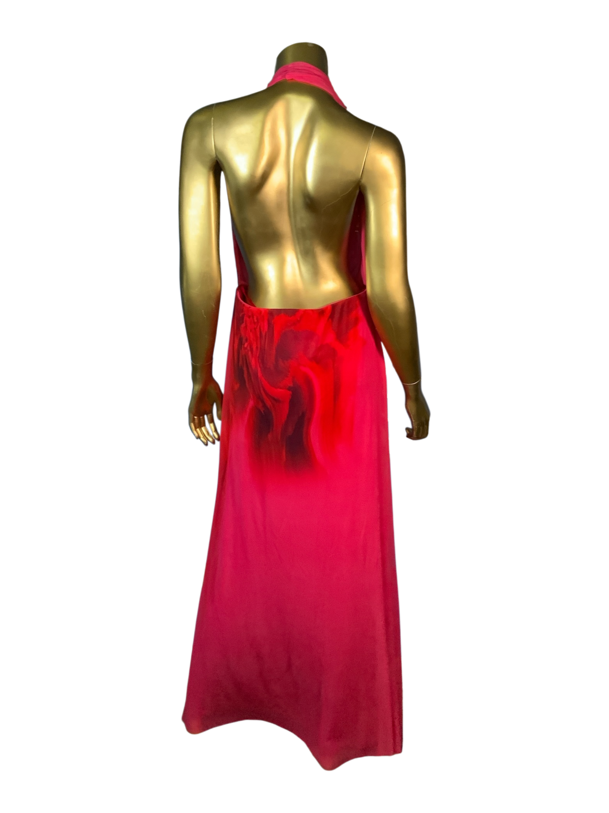 Zara Draped Tulle Halter Maxi Dress in Fuschia
