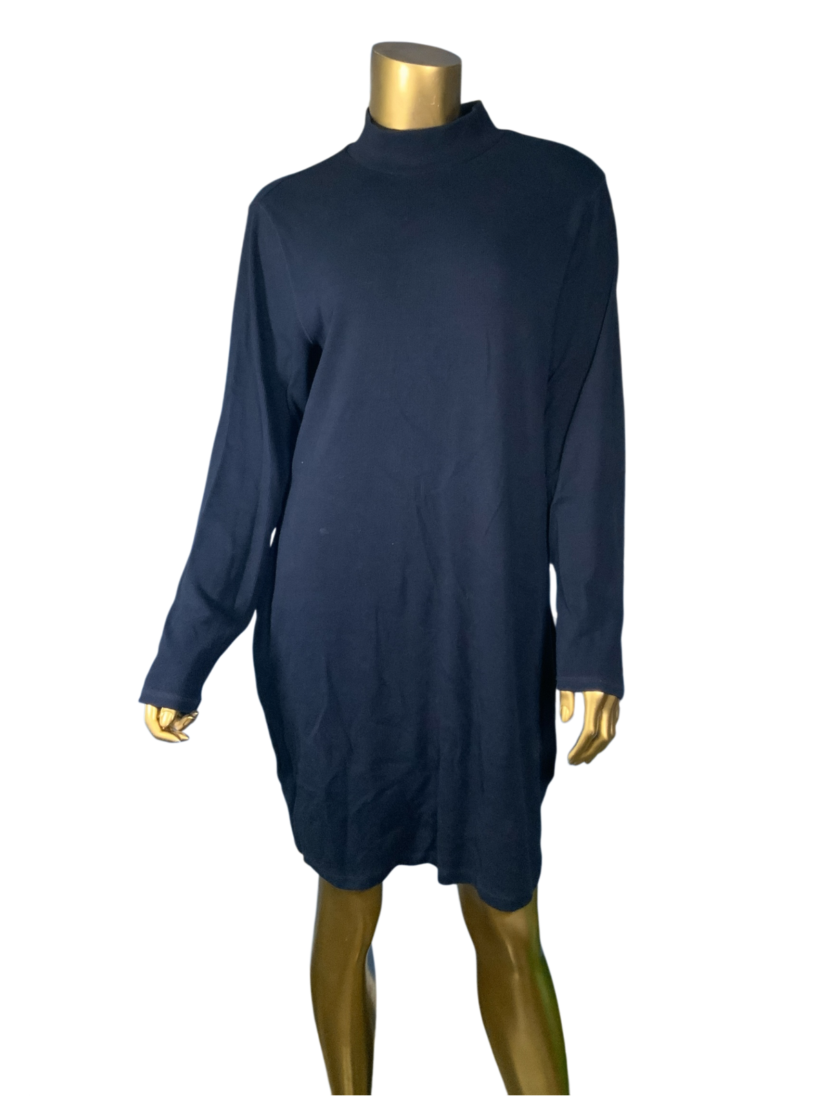 Old Navy Women's Navy Blue Mock Neck Long Sleeve Tunic Sweater Dress