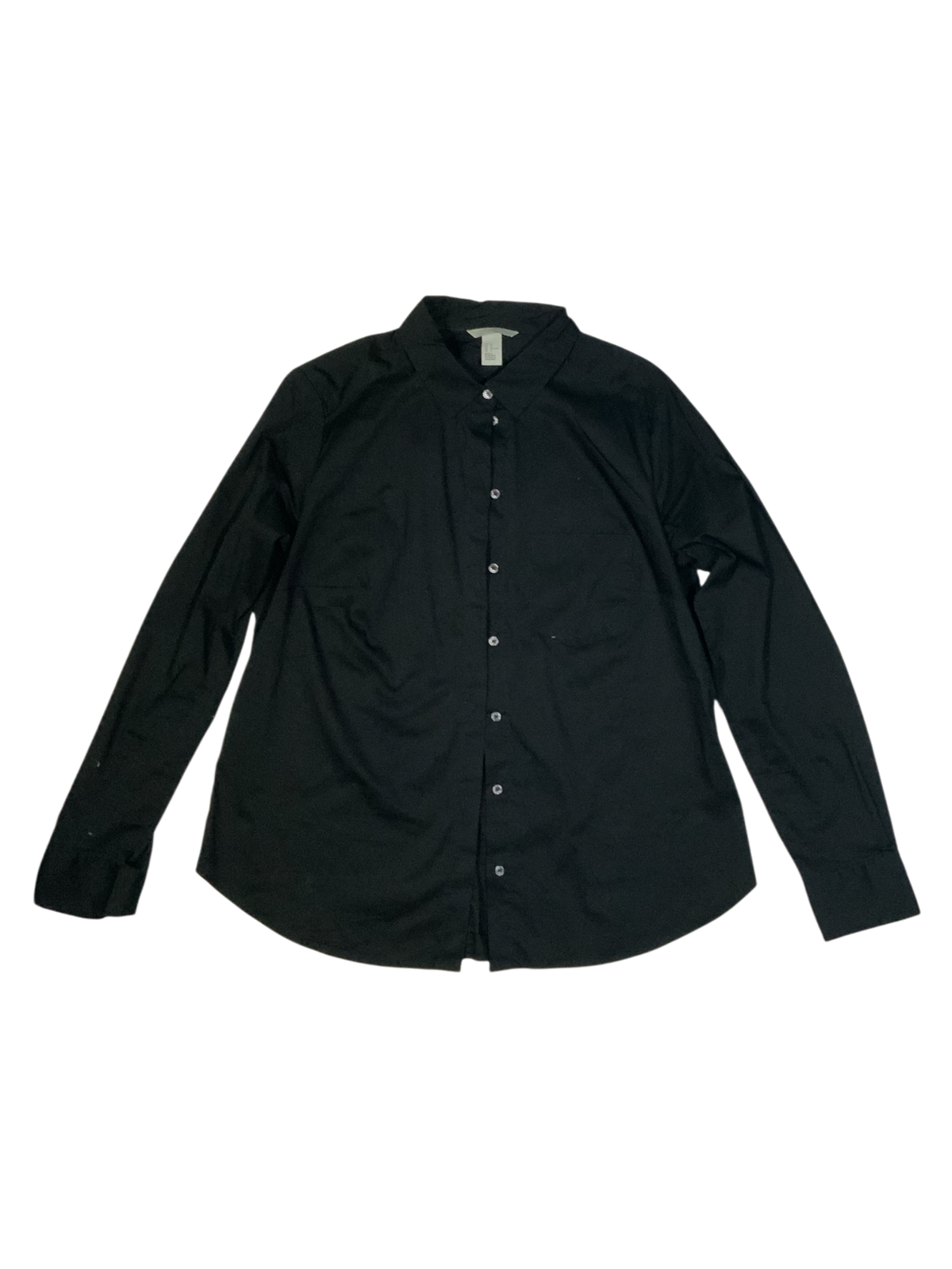 H&M Women's Long Sleeve Button-Up Shirt in Black Size 12
