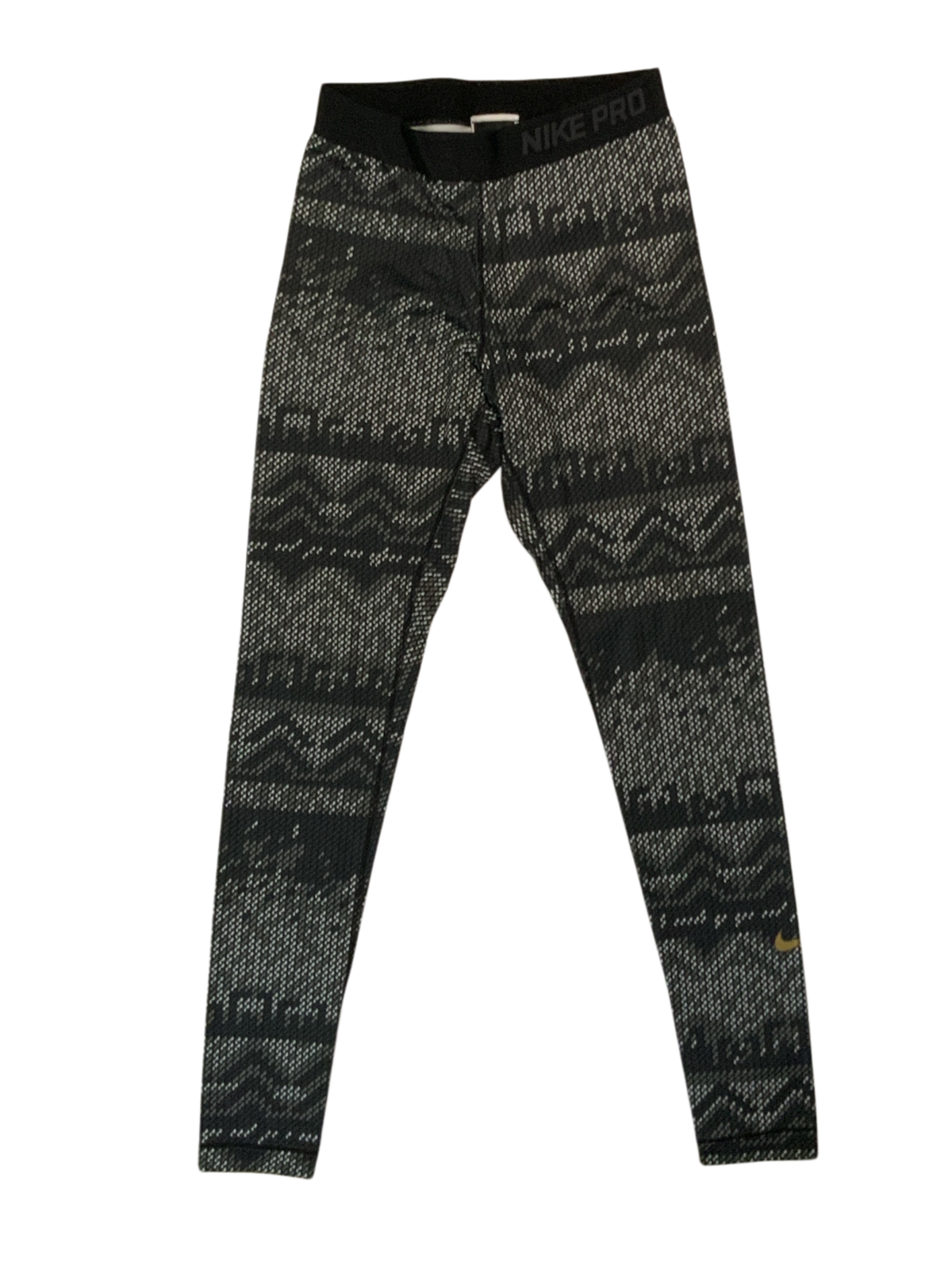 Nike Black White Gray Zig Zag Leggings