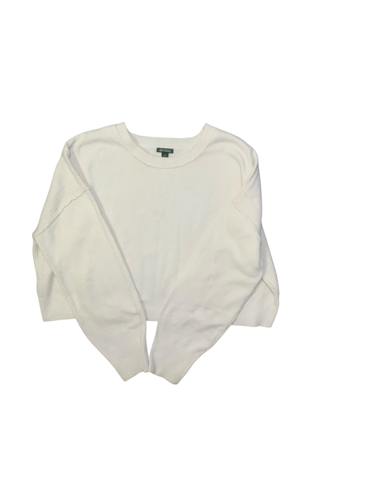 Wild Fable White Long Sleeve Cropped Sweater