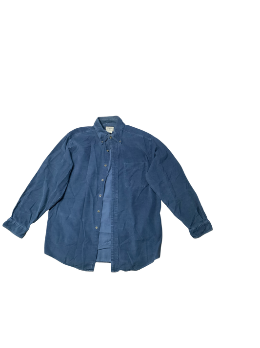LL Bean Navy Blue Ribbed Textured Long Sleeve Top