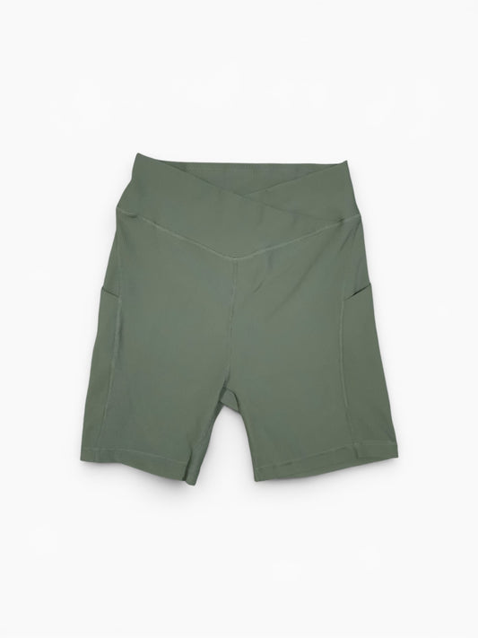 Olive Green Ribbed Athletic Shorts