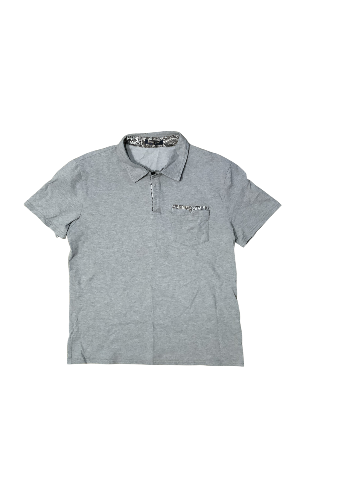 Enlision Gray Collared Short Sleeve Top