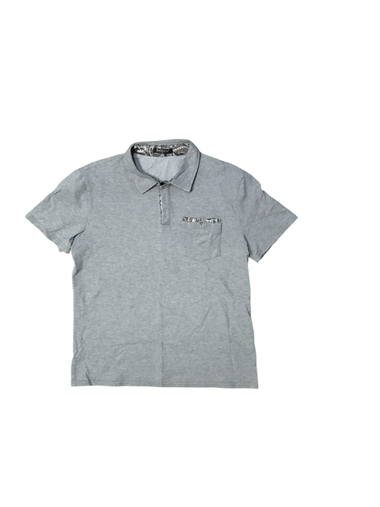 Enlision Gray Collared Short Sleeve Top