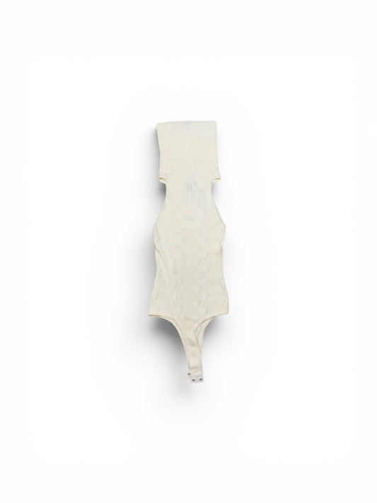 Polly Luz Bodysuit Ribbed White Turtleneck