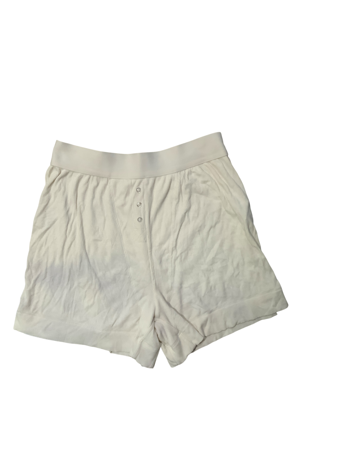 WeWoreWhat White Short Sleeve Ribbed Top & Shorts Casual Set